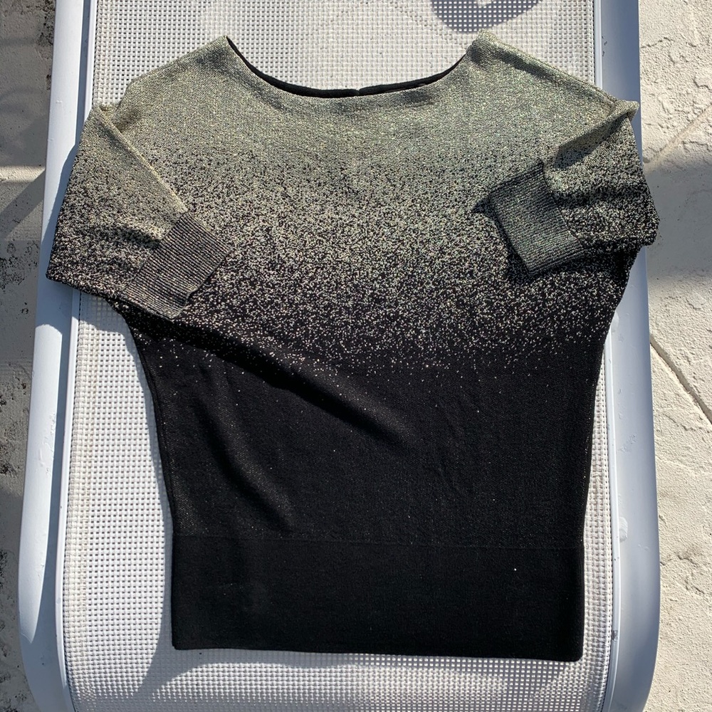 White House Black Market Sweater Metalic Gold